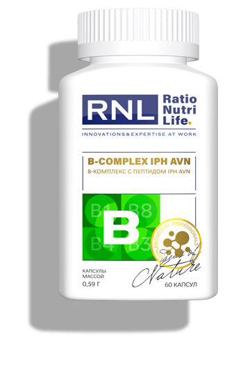 БАД к пище «RatioNutriLife. B-КОМПЛЕКС С ПЕПТИДОМ IPH AVN» («B-COMPLEX IPH AVN»), 60 шт